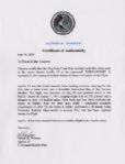 Apollo 15 Flown 6'' x 4'' Costa Rica Flag -- Signed & Inscribed ''Flown to the Moon on Apollo 15 Al Worden CMP'' by NASA Astronaut Al Worden -- Near Fine -- Also With COA by Worden