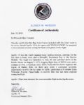 Apollo 15 Flown 6'' x 4'' Cyprus Flag -- Signed & Inscribed ''Flown to the Moon on Apollo 15 Al Worden CMP'' by NASA Astronaut Al Worden -- Near Fine -- Also With COA by Worden