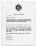 Apollo 15 Flown 6'' x 4'' Guyana Flag -- Signed & Inscribed ''Flown to the Moon on Apollo 15 Al Worden CMP'' by NASA Astronaut Al Worden -- Near Fine -- Also With COA by Worden