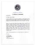 Apollo 15 Flown 6'' x 4'' Luxembourg Flag -- Signed & Inscribed ''Flown to the Moon on Apollo 15'' by NASA Astronaut Al Worden -- Near Fine -- Also With COA by Worden
