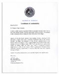 Apollo 15 Flown 6'' x 4'' Maldives Flag -- Signed & Inscribed ''Flown to the Moon on Apollo 15'' by NASA Astronaut Al Worden -- Near Fine -- Also With COA by Worden