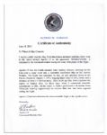 Apollo 15 Flown 6'' x 4'' Mauritania Flag -- Signed & Inscribed ''Flown to the Moon on Apollo 15'' by NASA Astronaut Al Worden -- Near Fine -- Also With COA by Worden