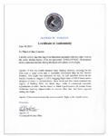 Apollo 15 Flown 6'' x 4'' Mauritius Flag -- Signed & Inscribed ''Flown to the Moon on Apollo 15'' by NASA Astronaut Al Worden -- Near Fine -- Also With COA by Worden