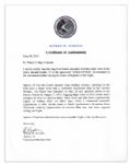 Apollo 15 Flown 6'' x 4'' Nauru Flag -- Signed & Inscribed ''Flown to the Moon on Apollo 15'' by NASA Astronaut Al Worden -- Near Fine -- Also With COA by Worden
