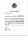 Apollo 15 Flown 6'' x 4'' Netherlands Flag -- Signed & Inscribed ''Flown to the Moon on Apollo 15'' by NASA Astronaut Al Worden -- Near Fine -- Also With COA by Worden