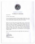 Apollo 15 Flown 6'' x 4'' Panama Flag -- Signed & Inscribed ''Flown to the Moon on Apollo 15'' by NASA Astronaut Al Worden -- Near Fine -- Also With COA by Worden