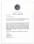 Apollo 15 Flown 6'' x 4'' Peru Flag -- Signed & Inscribed ''Flown to the Moon on Apollo 15'' by NASA Astronaut Al Worden -- Near Fine -- Also With COA by Worden
