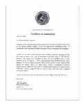 Apollo 15 Flown 6'' x 4'' Sierra Leone Flag -- Signed & Inscribed ''Flown to the Moon on Apollo 15'' by NASA Astronaut Al Worden -- Near Fine -- Also With COA by Worden