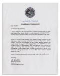 Apollo 15 Flown 6'' x 4'' Taiwan Flag -- Signed & Inscribed ''Flown to the Moon on Apollo 15 Al Worden CMP'' by NASA Astronaut Al Worden -- Near Fine -- Also With COA by Worden