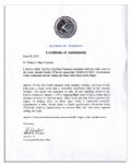 Apollo 15 Flown 6'' x 4'' Tanzania Flag -- Signed & Inscribed ''Flown to the Moon on Apollo 15'' by NASA Astronaut Al Worden -- Near Fine -- Also With COA by Worden