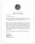 Apollo 15 Flown 6'' x 4'' Togo Flag -- Signed & Inscribed ''Flown to the Moon on Apollo 15'' by NASA Astronaut Al Worden -- Near Fine -- Also With COA by Worden