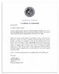 Apollo 15 Flown 6'' x 4'' Uganda Flag -- Signed & Inscribed ''Flown to the Moon on Apollo 15'' by NASA Astronaut Al Worden -- Near Fine -- Also With COA by Worden