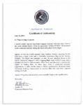 Apollo 15 Flown 6'' x 4'' Uruguay Flag -- Signed & Inscribed ''Flown to the Moon on Apollo 15'' by NASA Astronaut Al Worden -- Near Fine -- Also With COA by Worden