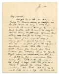 Eisenhower WWII Letter to Mamie -- ''...we rode 20 hours without stopping...long day of riding & inspecting...you may have a very old, broken down man on your hands...'' -- With Envelope Signed by Ike