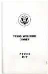 Press Kit From the JFK Texas Welcome Dinner  -- Scheduled for the Night of His Assassination