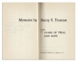 Harry Truman Signed Two Volume Set of ''Memoirs'' -- Both Volumes Signed