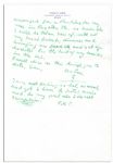 Ty Cobb Autograph Letter Signed Shortly After His Cancer Surgery -- ''...I am full of this hellish pain unless I fill up on pain killers to not fully abate my suffering...and yet...I do not...