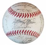 Baseball Signed by the Record-Breaking 1950 National League All-Star Team -- Stan Musial, Jackie Robinson, Ralph Kiner, Pee Wee Reese & 20 More! -- From Personal Estate of Larry Jansen