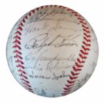 Baseball Signed by the Record-Breaking 1950 National League All-Star Team -- Stan Musial, Jackie Robinson, Ralph Kiner, Pee Wee Reese & 20 More! -- From Personal Estate of Larry Jansen
