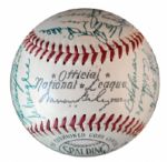 1954 World Series Champs New York Giants Team-Signed Baseball -- Willie Mays, Larry Jansen and 27 More -- From Estate of Larry Jansen -- With PSA/DNA COA