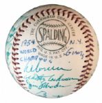 1954 World Series Champs New York Giants Team-Signed Baseball -- Willie Mays, Larry Jansen and 27 More -- From Estate of Larry Jansen -- With PSA/DNA COA