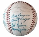 1955-56 Seattle Rainiers Team Signed Baseball -- 23 Signatures -- With Larry Jansen, Joe Ginsberg, Bob Swift & 20 Others -- From Estate of Larry Jansen