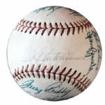 1955-56 Seattle Rainiers Team Signed Baseball -- 23 Signatures -- With Larry Jansen, Joe Ginsberg, Bob Swift & 20 Others -- From Estate of Larry Jansen
