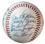 1955-56 Seattle Rainiers Team Signed Baseball -- 23 Signatures -- With Larry Jansen, Joe Ginsberg, Bob Swift & 20 Others -- From Estate of Larry Jansen