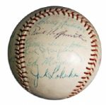 Portland Beavers 1958 Team-Signed Baseball -- From Estate of Larry Jansen