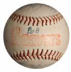 Portland Beavers 1958 Team-Signed Baseball -- From Estate of Larry Jansen