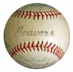 1960 Portland Beavers Signed Baseball -- From Estate of Larry Jansen
