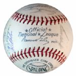 1963 San Francisco Giants Team-Signed Baseball -- With Willie Mays' Signature and 23 More -- From Estate of Larry Jansen -- With PSA/DNA COA