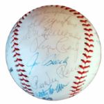 Baseball Signed by National League All-Stars -- Monte Irvin, Larry Jansen, Bobby Thomson, Carl Erskine, Pee Wee Reese, Don Mueller, Mike McCormick, Wally Moon & More -- From Estate of Larry Jansen
