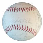 Baseball Signed by National League All-Stars -- Monte Irvin, Larry Jansen, Bobby Thomson, Carl Erskine, Pee Wee Reese, Don Mueller, Mike McCormick, Wally Moon & More -- From Estate of Larry Jansen