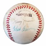 Willie Mays Signs the Sweet Spot of Pacific Coast League Baseball -- With HOFers Whitey Ford & Bob Feller & MVP Maury Wills -- From Estate of Larry Jansen -- With PSA/DNA COA