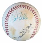 Willie Mays Signs the Sweet Spot of Pacific Coast League Baseball -- With HOFers Whitey Ford & Bob Feller & MVP Maury Wills -- From Estate of Larry Jansen -- With PSA/DNA COA