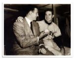Bobby Thomson & Ralph Branca Signed 10'' x 8'' Photo -- From Larry Jansen's Personal Estate