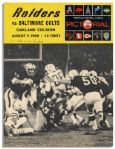 Lot of Nine Baltimore Colts 1960's Programs -- ''O.J.'s First Day as a Bill''