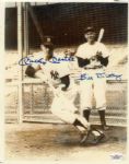 Mickey Mantle & Bill Dickey 8 x 10 Signed Photo -- Near Fine -- With JSA COA