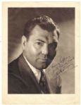 Jack Dempsey Signed 8 x 10 Photo -- Inscribed in Ink To Frank Labona / Lots of Luck From Jack Dempsey -- Very Good Condition