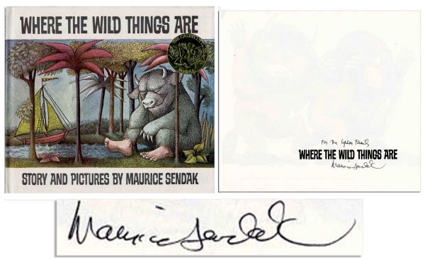 Signed Copy of Maurice Sendaks Where the Wild Things Are -- 1974 -- Hardcover -- Fine