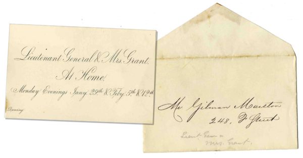 Ulysses S. Grant Dinner Invitation to Three Separate Dinners Hosted by Him and His Wife -- At Home / Monday Evenings... 