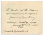 President Benjamin Harrison 1891 Dinner Invitation Addressed to New Hampshire Governor Person Colby Cheney