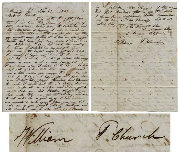 1849 California Gold Rush Autograph Letter Signed 
