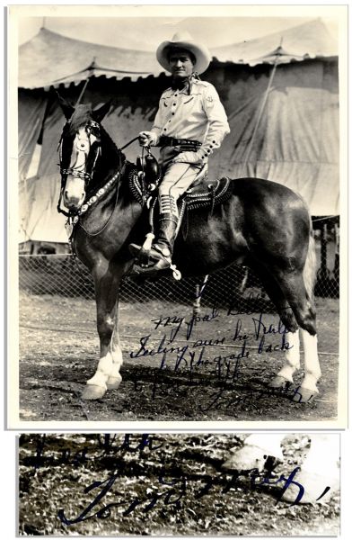 Western Movie Star Tom Mix Signed 8 x 10 Photo