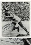Jesse Owens Signed Photo -- Spectacular Iconic Image From the 1936 Berlin Summer Olympics