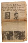 JFK Assassination Newspaper -- The New York Times From 23 November 1963