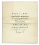President Wilson White House Invitation to May 1914 Wedding of His Daughter Eleanor Randolph Wilson