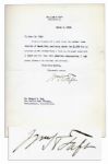 William Taft Typed Letter Signed -- ...I am in receipt of a note from the Ladies Home Journal of March 3rd, enclosing check for $1,000 for my article on Is Prohibition a Blow at Personal...