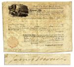 James Monroe Land Grant Signed as President